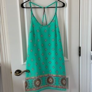 Turquoise Printed Dress